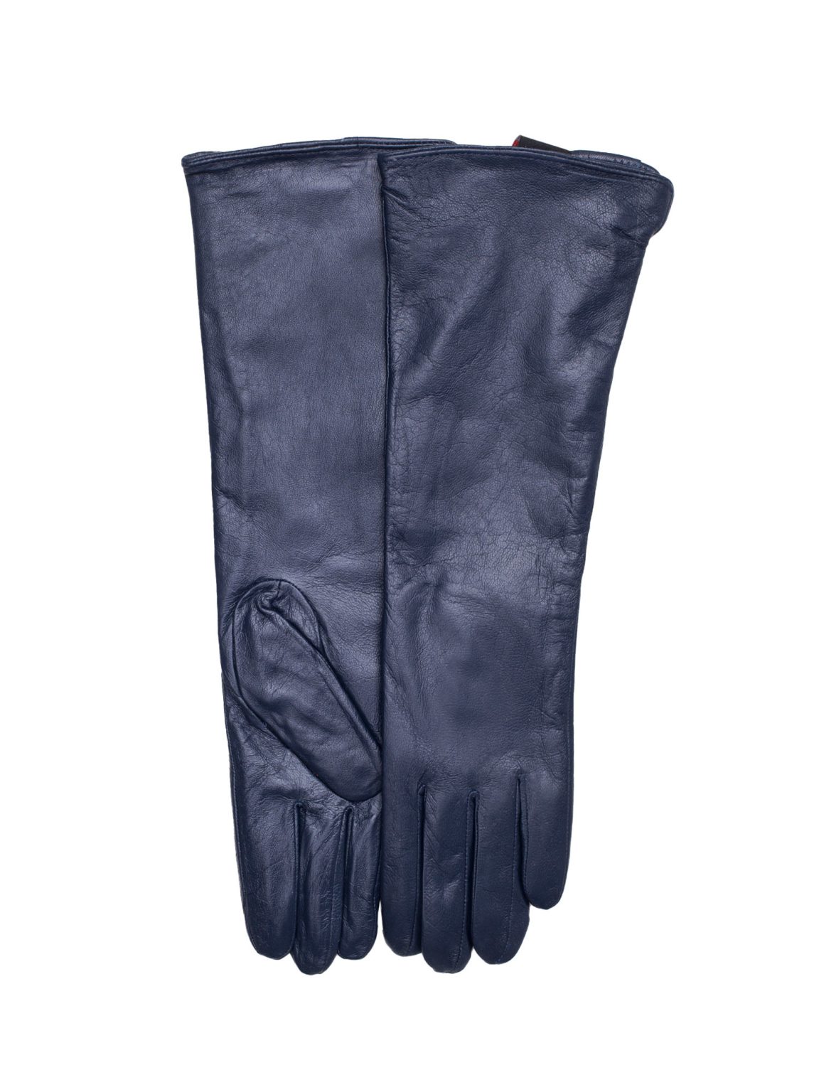Hurtownia Granatowe długie rękawiczki ze skóry ekologicznej