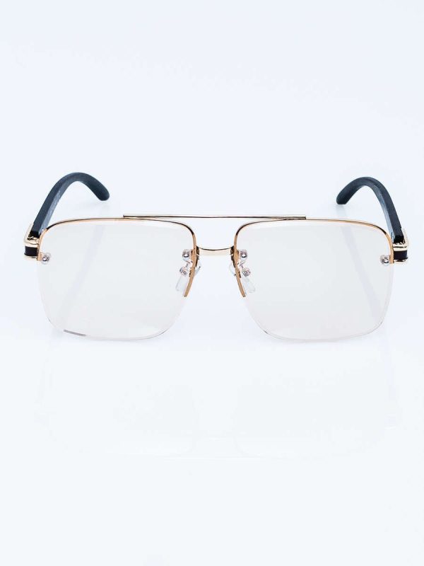Hurtownia Eleganckie męskie okulary przeciwsłoneczne z zausznikami z motywem drewna