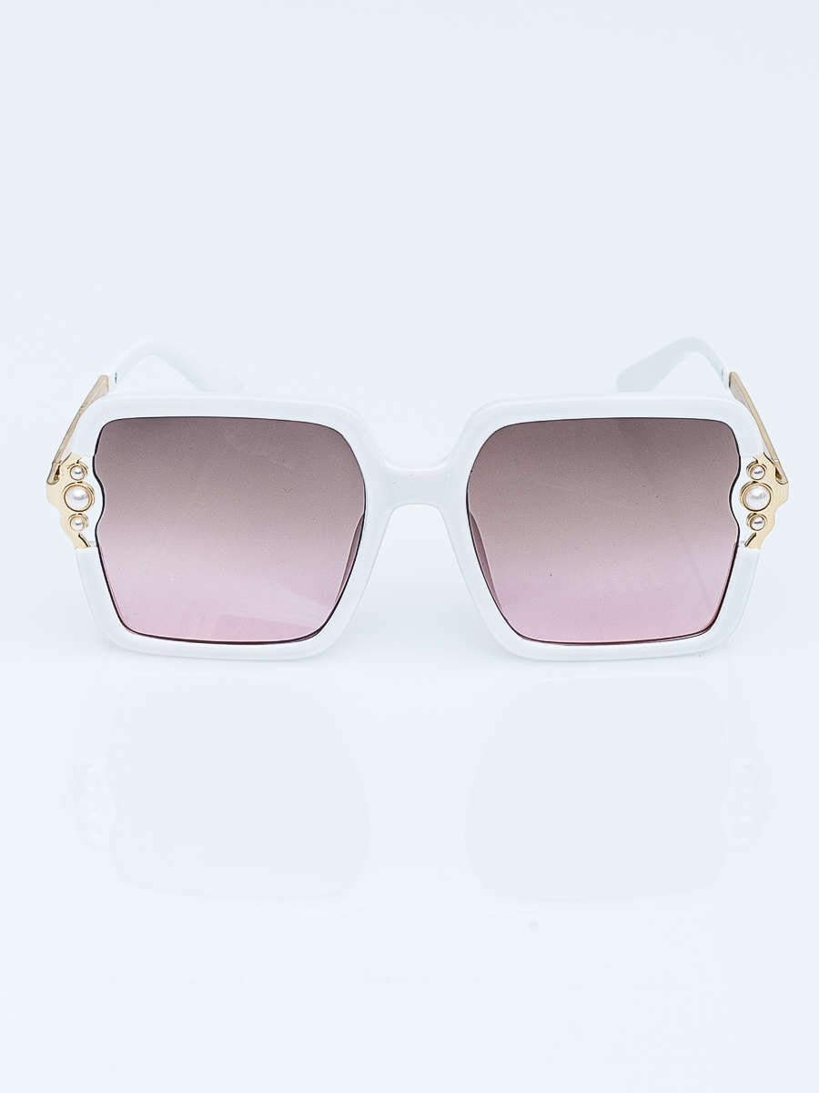Hurtownia Damskie okulary przeciwsłoneczne zdobione perłami