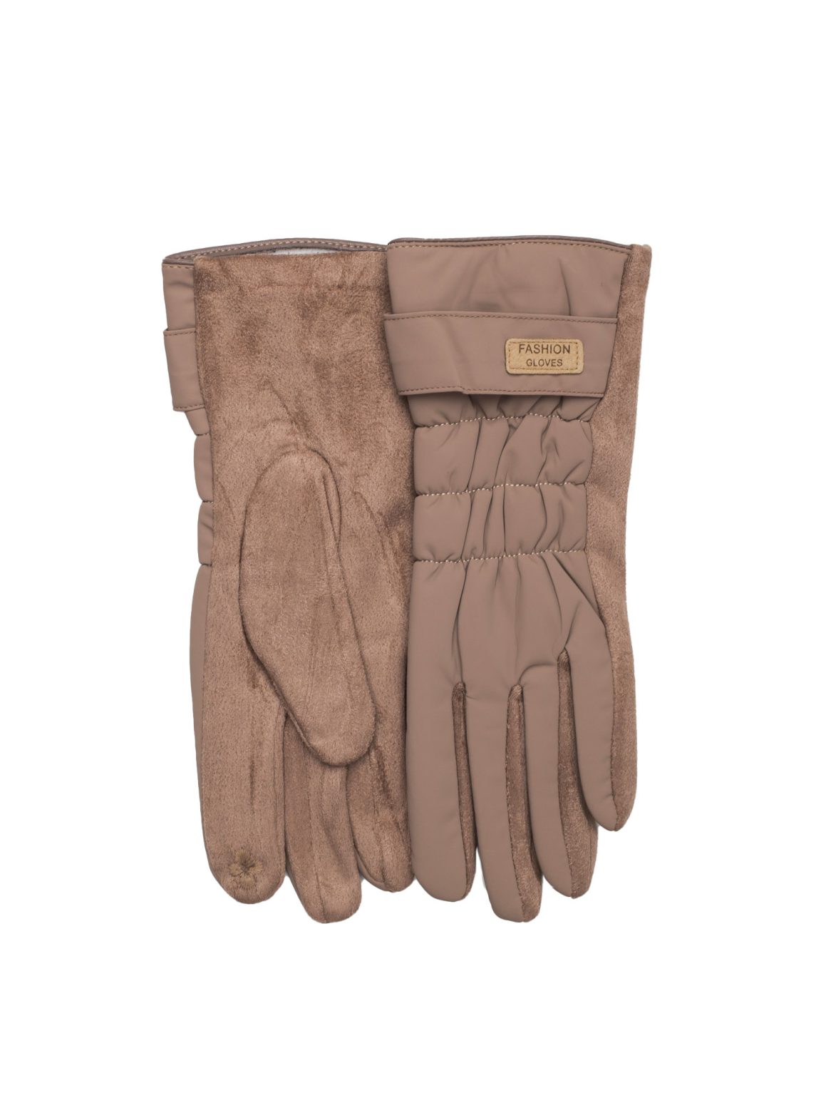 Hurtownia Beżowe rękawiczki na zimę dotykowe