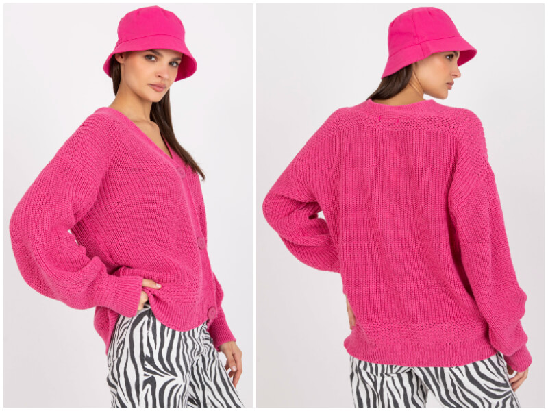 Różowy sweterek rozpinany z hurtowni – uroczy must have w sklepie