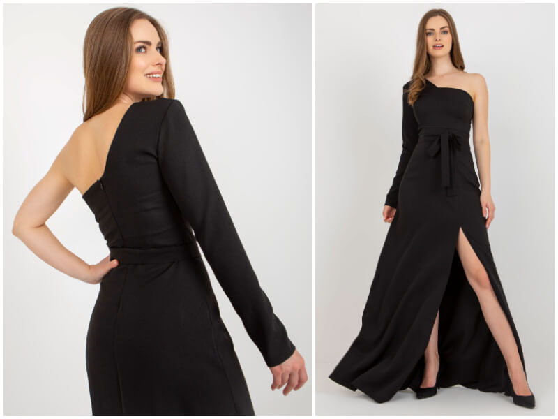Hurt czarna sukienka wieczorowa – klasyczny szyk i elegancja