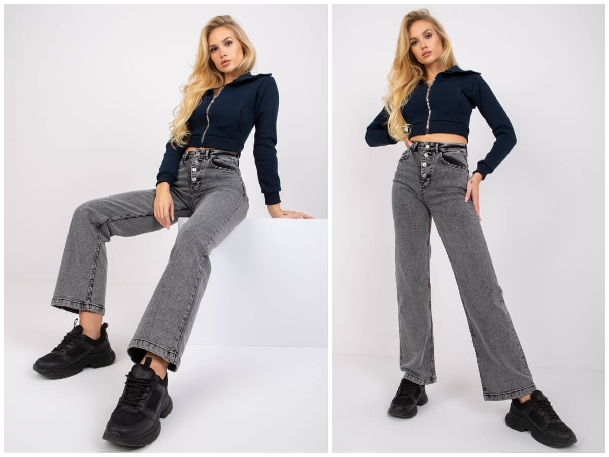 Bluze cu mâneci largi – descoperă pantaloni denim cu imprimeu super trend