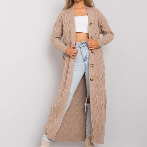 Comert cu Cardigan ridicat bej inchis Ulyana RUE PARIS