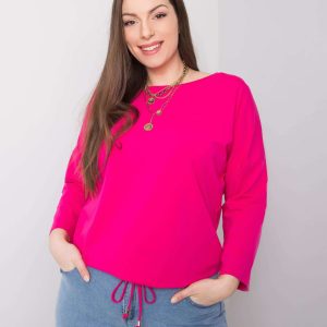 Comert cu ridicata Fuchsia Bluza Bumbac Sandy marimi mari