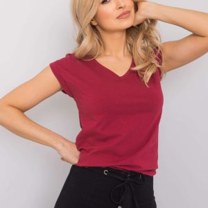 Comert cu tricou ridicat Burgundy Elisabetta