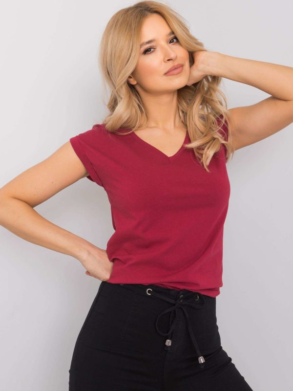 Comert cu tricou ridicat Burgundy Elisabetta