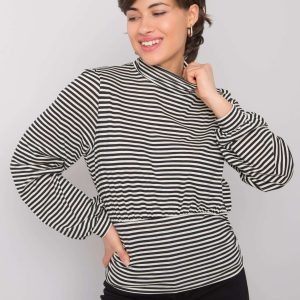 Comert cu ridicata Bluza cu dungi negru-ecru Ambrosia RUE PARIS