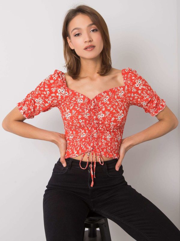 Comert cu ridicata Bluza scurta coral Avignon RUE PARIS