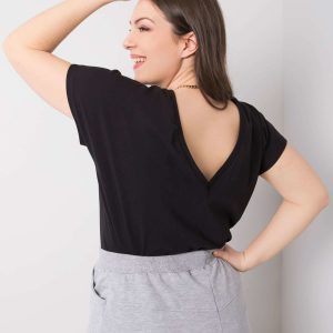 Comert cu ridicata Beverly Plus Size Negru Tricot