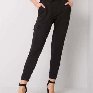 Comert cu ridicata Pantaloni de antrenament negri Eileen RUE PARIS