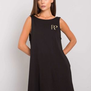 Comert cu ridicata Rochie Ramya RUE PARIS din bumbac negru