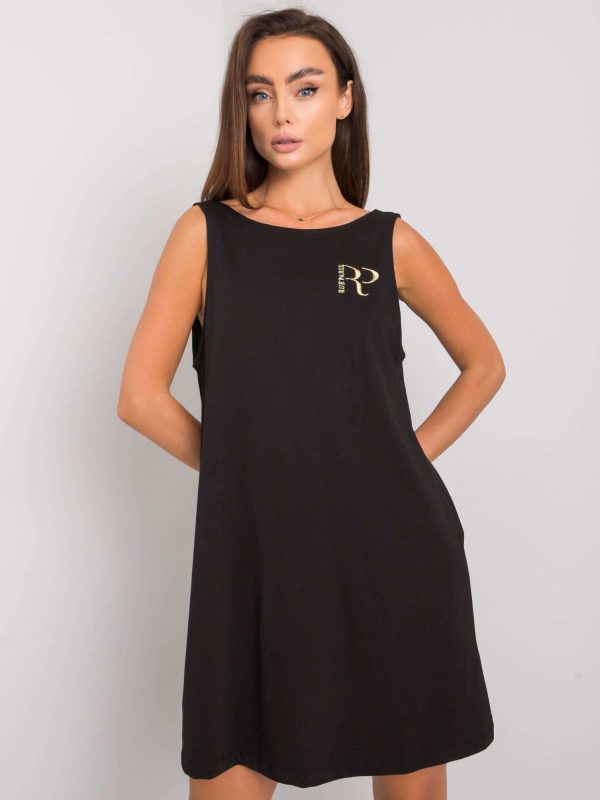 Comert cu ridicata Rochie Ramya RUE PARIS din bumbac negru