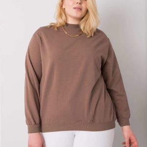 Cămașă cu ridicata Brown plus size hanorac fără glugă Harmony