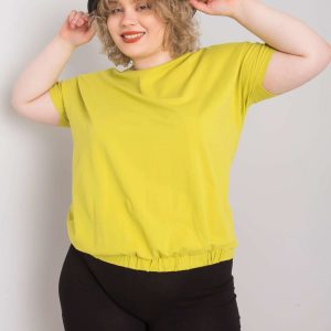 Comert cu bluză ridicolă Lumina verde plus size cu Addyson cu coaste