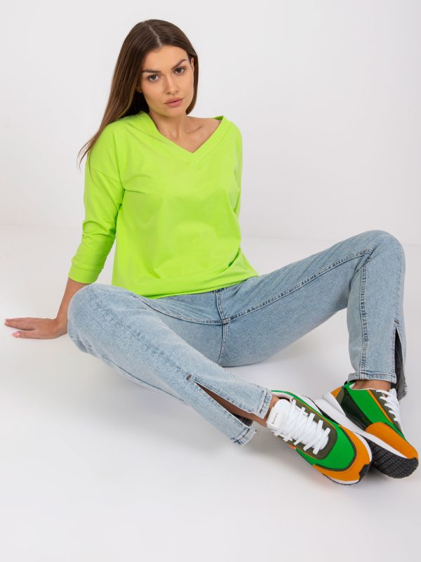 Hanorac Comert cu ridicata Basic Fluo Green Oliwia