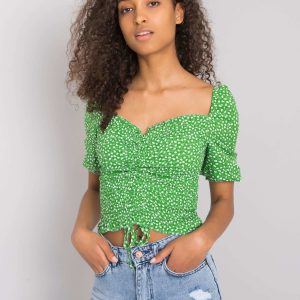 Comert cu ridicata Bluza verde cu model Aurinda RUE PARIS