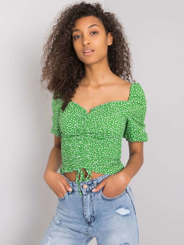 Comert cu ridicata Bluza verde cu model Aurinda RUE PARIS