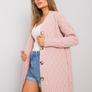 Comert with ridicata Cardigan lung roz ruginit Ulyana RUE PARIS