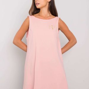 Comert cu ridicata Rochie Ramya RUE PARIS Pale din bumbac roz