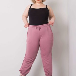 Comert con ridicata Ainhoa Dirty Pink Pantaloni de trening din bumbac marimi mari