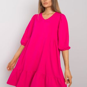 Cămașă cu ridicata Rochie din bumbac Yelda Fuchsia