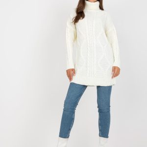 Cumpără cu ridicolul Rochie mini din tricot ecru RUE PARIS