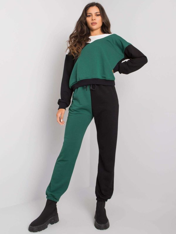 Comert cu ridicata Set de antrenament verde cu negru Krista RUE PARIS