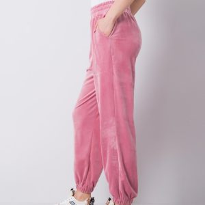 Comert cu ridicata Pantaloni de antrenament din velur roz Moonlight RUE PARIS