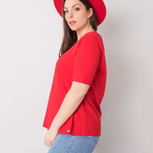 Comert cu ridicata Red Tricou bumbac marimi mari Missy