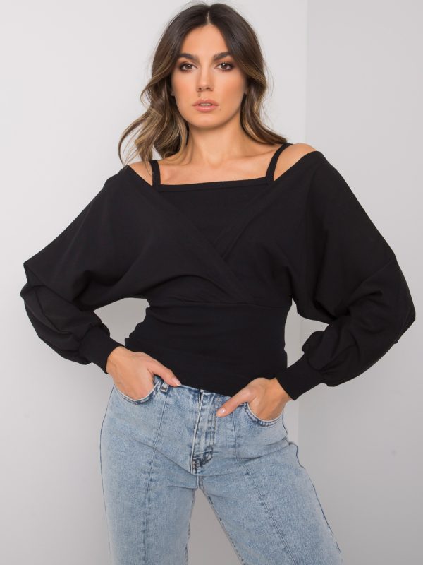 Bluza dama din bumbac negru comert cu ridicata Chavri RUE PARIS