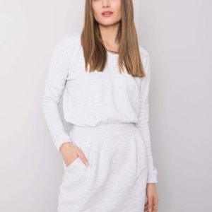 Comert cu ridicata Rochie gri deschis mix Chloe RUE PARIS