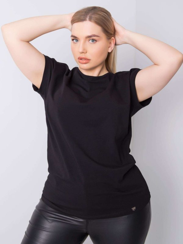 Comert cu tricou ridicat negru plus size Leanne