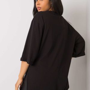 Tranzacționează cu ridicolul Tricou negru plus dimensionune Olette RUE PARIS