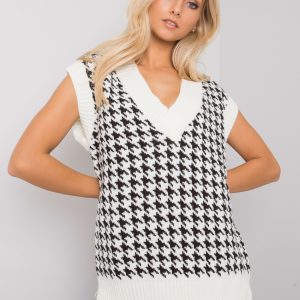 Comert cu ridicata Rochie tricotata ecru-negru Villena RUE PARIS