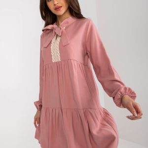 Faceți față ridicolului Rochie Kaley RUE PARIS Dirty Pink Ruffle and Lace