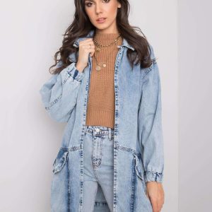 Cumpără cu o jachetă ridicolă din denim lungă în chihlimbar deschis RUE PARIS