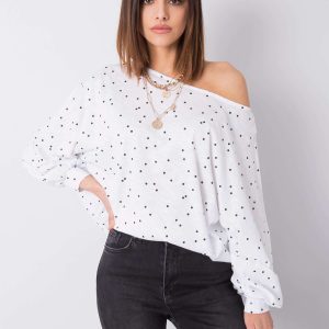 Bluza albastra Comert cu ridicata Mabel cu bulina RUE PARIS