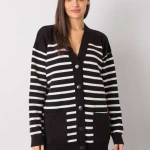 Cardigan negru măcinat cu ridicata Majestic RUE PARIS