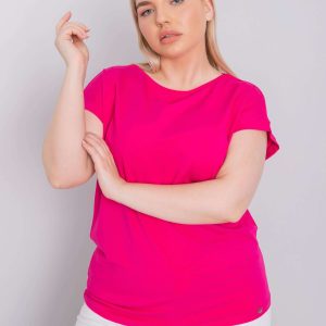 Comert cu tricou ridicat Fuchsia plus dimensiune Leanne