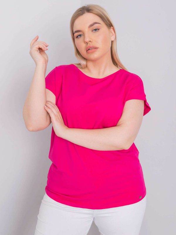 Comert cu tricou ridicat Fuchsia plus dimensiune Leanne