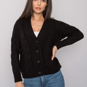 Comert cu cardigan ridicol Danville RUE PARIS negru cu ornamente