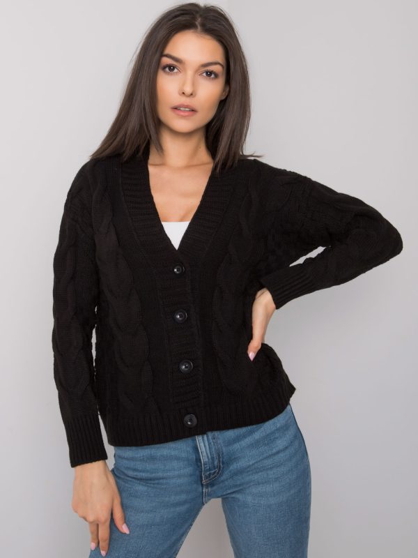 Comert cu cardigan ridicol Danville RUE PARIS negru cu ornamente