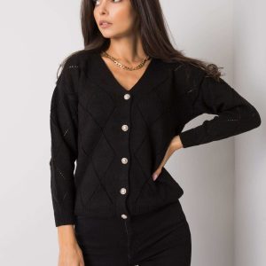 Comert cu ridicata Cardigan damă negru Elisabete RUE PARIS