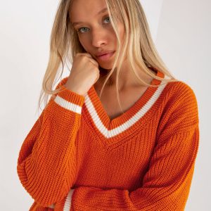 Cumpărați o rochie mini ridicolă din tricot casual portocaliu în RUE PARIS