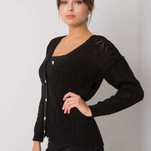 Comert cu ridicata Cardigan negru cu nasturtiu Gregoire RUE PARIS