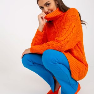 Cumpărați cu ridicolul Rochie mini în tricot portocaliu RUE PARIS