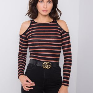 Comert cu ridicata Bluza neagra Leela in dungi RUE PARIS