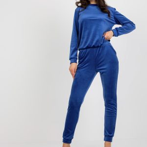 Comérte con ridicata Set velur cobalt cu pantaloni Brenda RUE PARIS