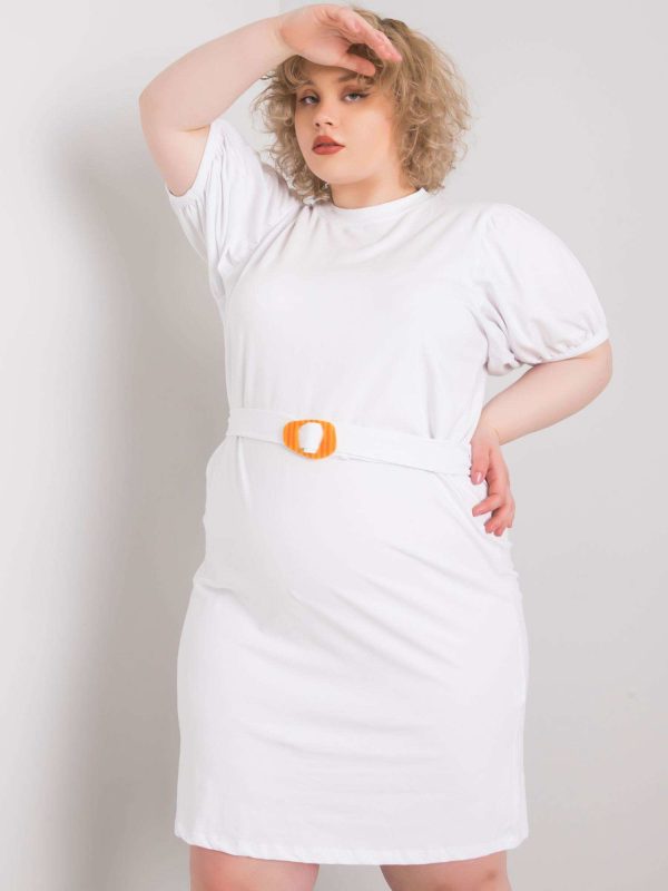 Comert cu rochia albă plus dimensiunea rochiei cu curea Mylah